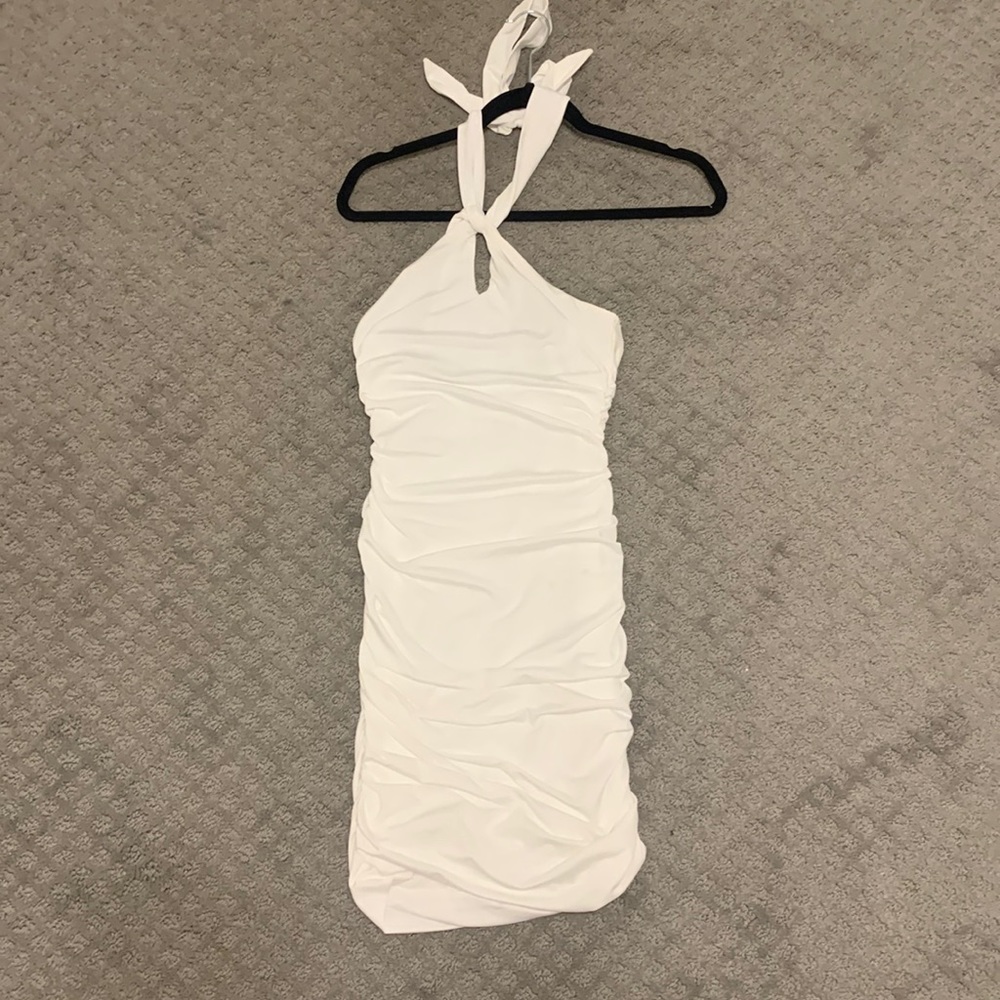 Princess Polly White Halter Mini Dress